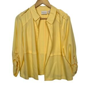 Chicos Womens Size 1 US Medium Yellow Long Sleeved Jacket Blazer